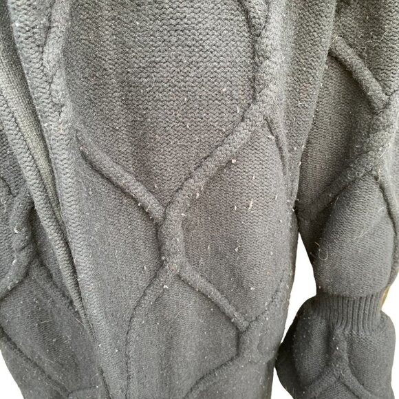 VINTAGE Cashmere Wool Quilted Burberry Jacket XL Black - Picture 6 of 10